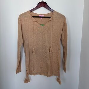 Lilly Pulitzer NWT Colene Sweater in PB Camel Heather, Size XXS.